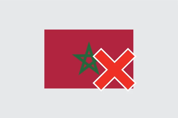 Banderas 4Mp Half Cross Marruecos Marruecos — Vector de stock