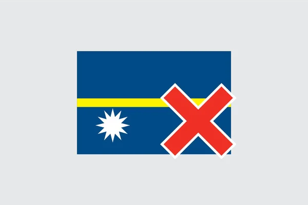 Прапори 4Mp Half Cross Nauru Nauru — стоковий вектор