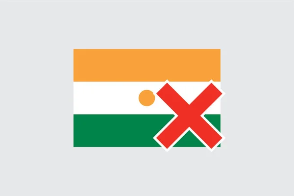 Flags 4Mp Half Cross Niger — стоковий вектор