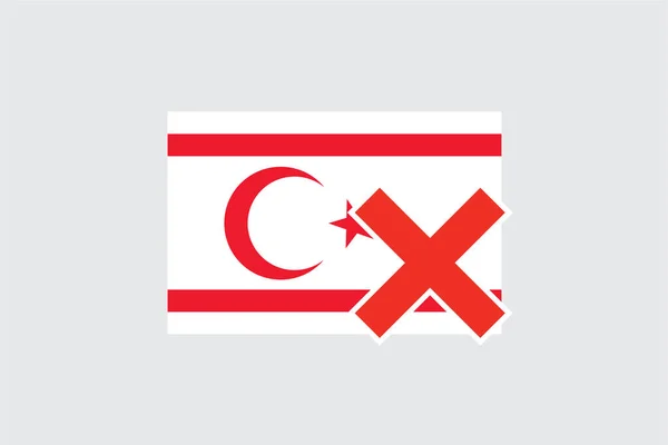 Bandiere 4Mp Half Cross Cipro Settentrionale Cipro Settentrionale — Vettoriale Stock