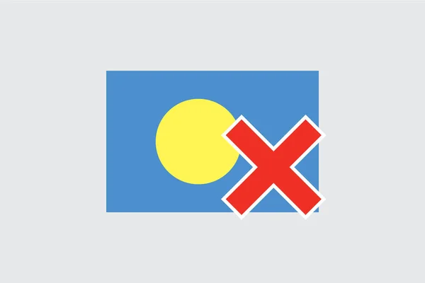 Vlaggen 4Mp Half Cross Palau Palau — Stockvector