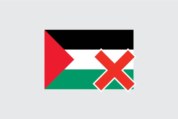 Vlaggen 4Mp Half Cross Palestina — Stockvector