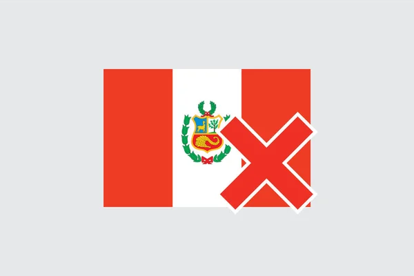 Drapeaux 4Mp Half Cross Peru Pérou — Image vectorielle