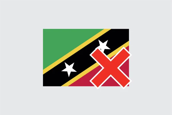 Bandeiras 4Mp Meia Cruz São Cristóvão Nevis São Cristóvão Nevis — Vetor de Stock
