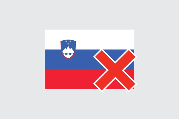 Flags 4Mp Half Cross Slovenia — 스톡 벡터