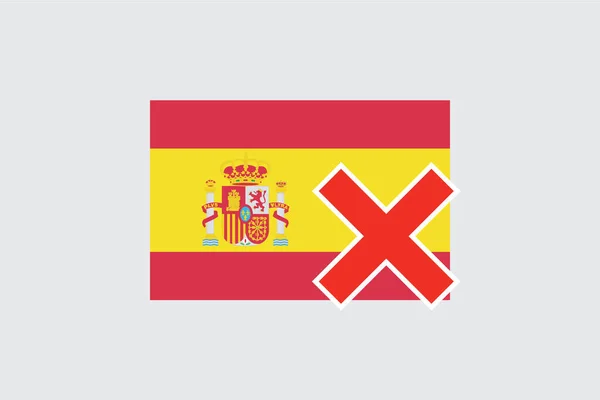 Flaggen 4Mp Half Cross Spanien Spanien — Stockvektor