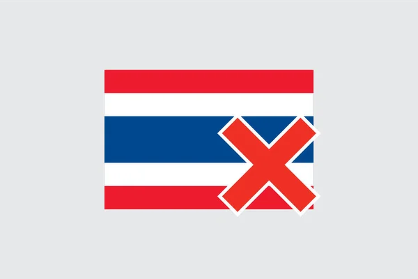 Drapeaux 4Mp Half Cross Thaïlande Thaïlande — Image vectorielle