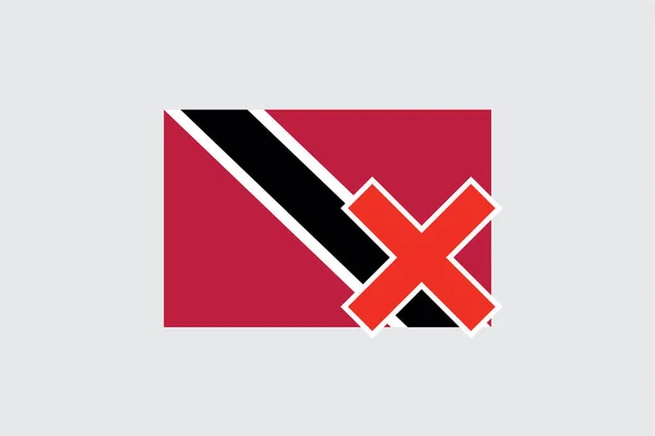 Flags 4Mp Half Cross Trinidad Tobago Trinidad Tobago — Stockový vektor