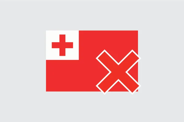 Flags 4Mp Half Cross_Tonga Tonga — Stock Vector