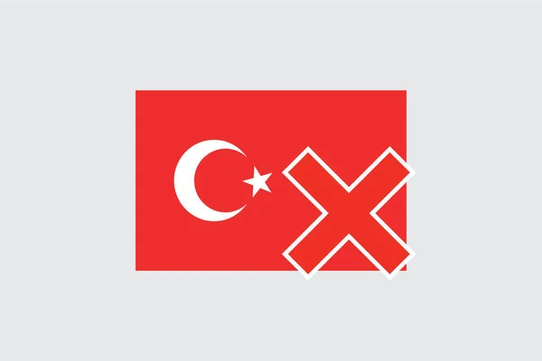 Zászló 4Mp Half Cross Törökország — Stock Vector
