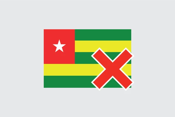 Drapeaux 4Mp Half Cross Togo Togo — Image vectorielle