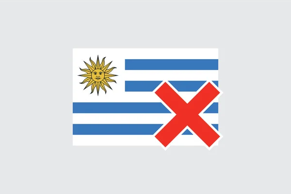 Flags 4Mp Half Cross _乌拉圭 — 图库矢量图片