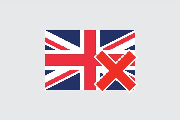 Flags 4Mp Half Cross Vereinigtes Königreich — Stockvektor