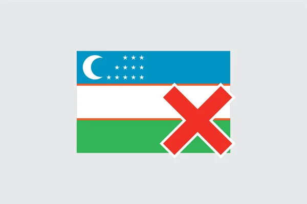 Vlaggen 4Mp Half Cross Oezbekistan Oezbekistan — Stockvector