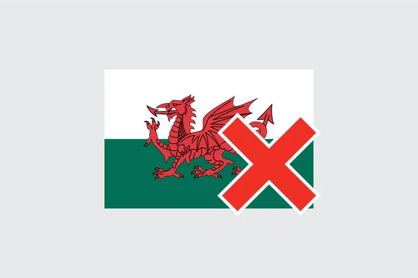 Flaggor 4Mp Half Cross Wales Wales — Stock vektor