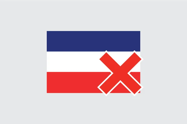 Bandeiras 4Mp Meia Cruz Jugoslávia — Vetor de Stock