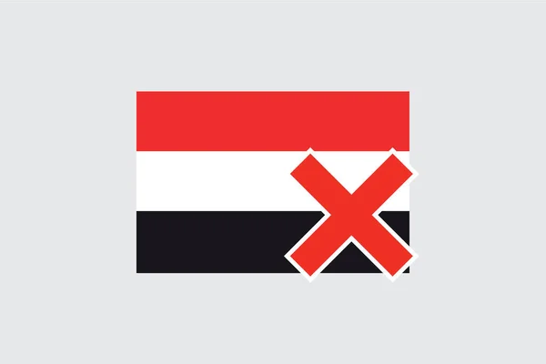 Drapeaux 4Mp Half Cross Yemen Yémen — Image vectorielle