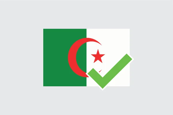 Banderas 4Mp Half Tick Argelia Argelia — Vector de stock