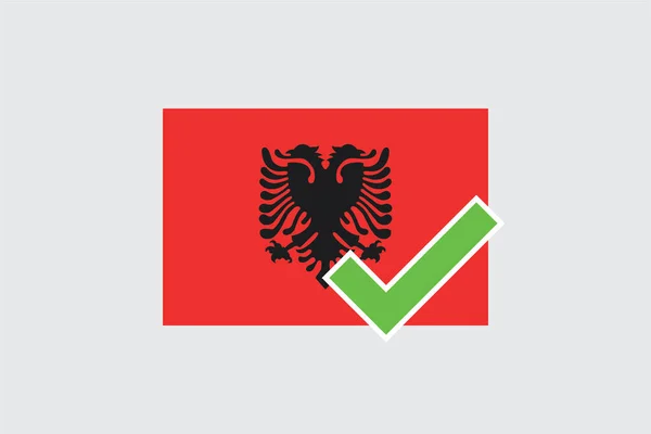 Флаги Албании 4Mp Half Tick Albania — стоковый вектор