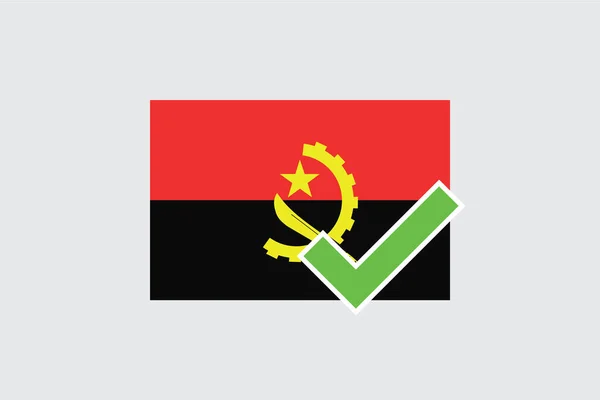 Banderas 4Mp Half Tick Angola Angola — Archivo Imágenes Vectoriales