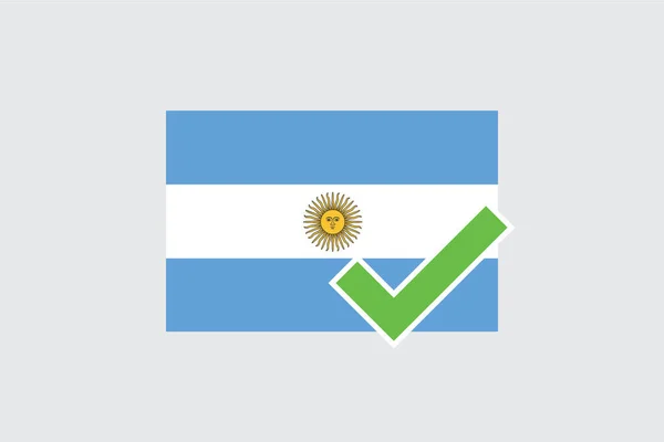 Bandeiras 4Mp Half Tick Argentina Argentina — Vetor de Stock