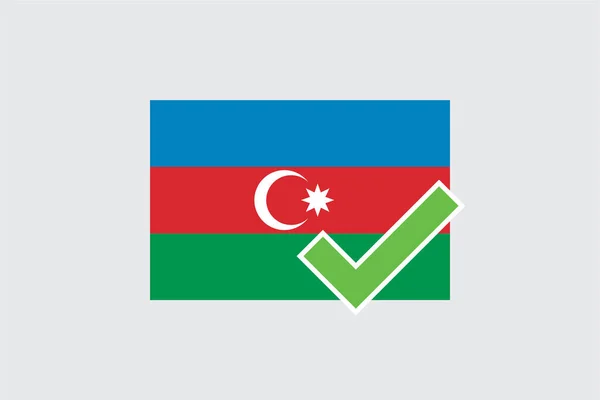 Flags 4Mp Half Tick_Azerbaijan Azerbaijan — Stock Vector