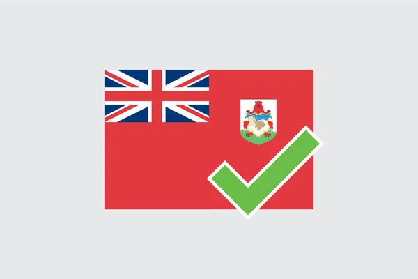 Bandeiras 4Mp Half Tick Bermuda Bermuda —  Vetores de Stock