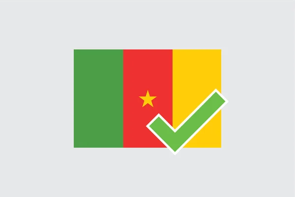 Σημαίες 4Mp Half Tick Καμερούν — Διανυσματικό Αρχείο