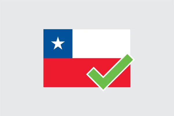 Flags 4Mp Half Tick Chile — стоковий вектор