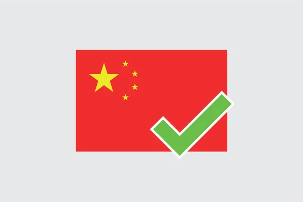 Flags 4Mp Half Tick China Китай — стоковый вектор