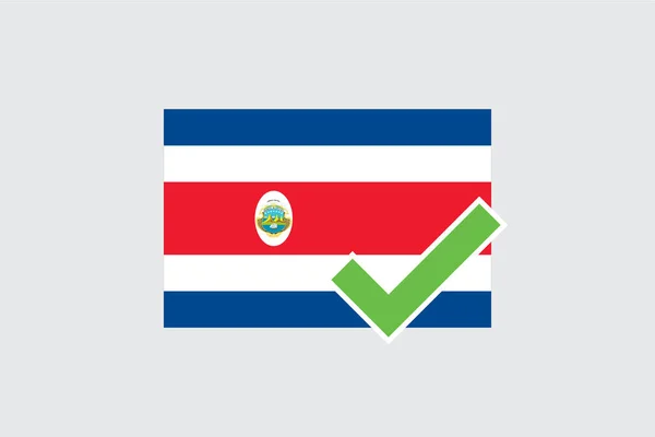 Flags 4Mp Half Tick Costa Rica — стоковий вектор