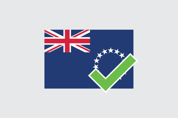 Flags 4Mp Half Tick Islands Cook Islands — стоковый вектор