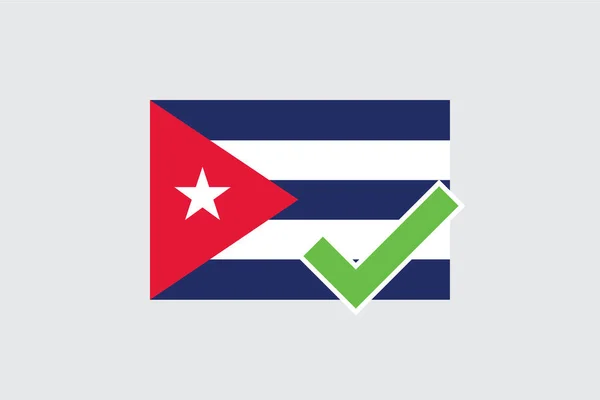 Flags 4Mp Half Tick_Cuba Cuba — Stock Vector