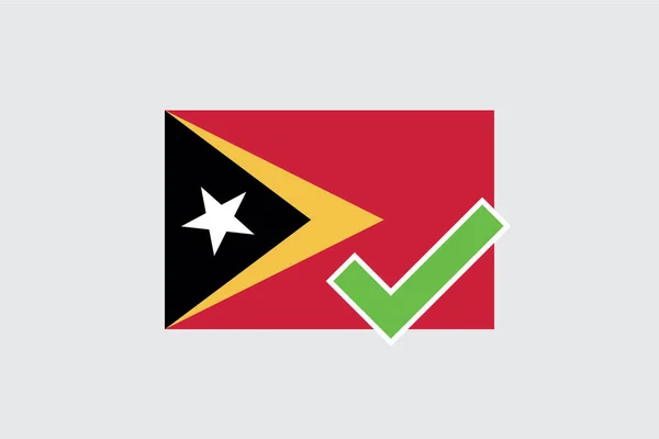 Banderas 4Mp Half Tick Timor Oriental Timor Oriental — Vector de stock