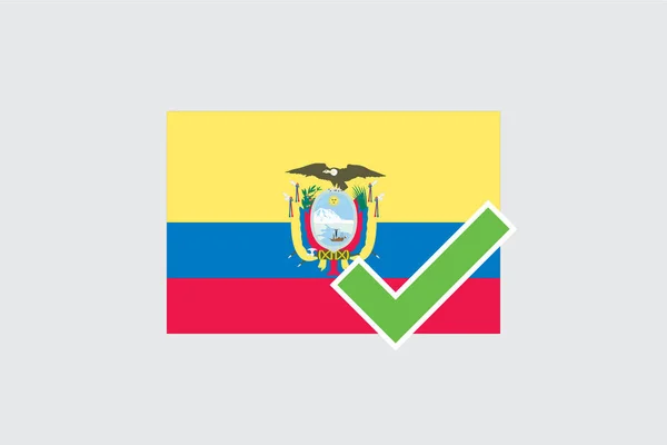 Vlaggen 4Mp Half Tick Ecuador Ecuador — Stockvector