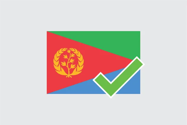Flags 4Mp Half Tick_Eritrea Eritrea — Stock Vector