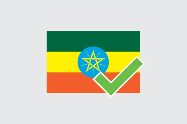 Flags 4Mp Half Tick_Ethiopia Ethiopia — Stock Vector