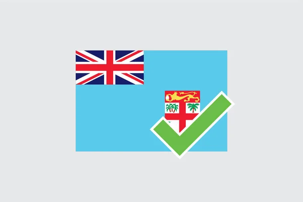 Flags 4Mp Half Tick Fiji Fidži — Stockový vektor