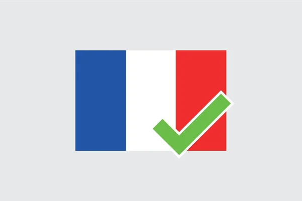 Flags 4Mp Half Tick France Γαλλία — Διανυσματικό Αρχείο