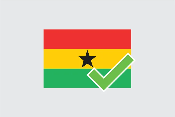Flags 4Mp Half Tick Ghana — 스톡 벡터