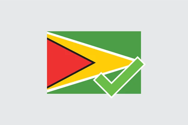 Flags 4Mp Half Tick Guyana — стоковый вектор