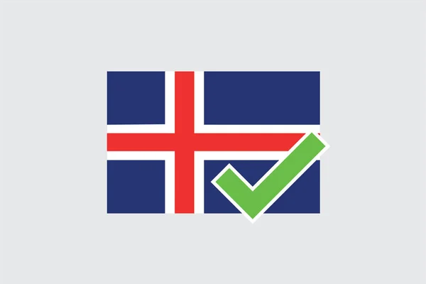 Flags 4Mp Half Tick Iceland — стоковий вектор