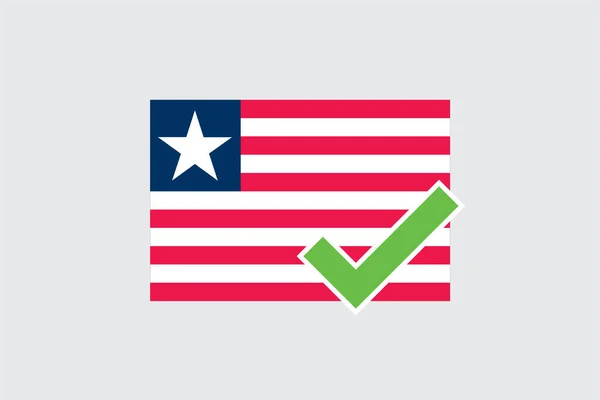 Vlaggen 4Mp Half Tick Liberia Liberia — Stockvector