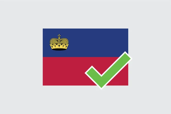 Flaggen 4Mp Half Tick Liechtenstein Liechtenstein — Stockvektor
