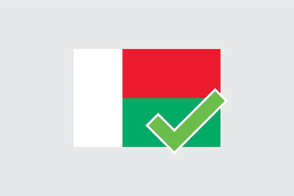 Banderas 4Mp Half Tick Madagascar Madagascar — Vector de stock