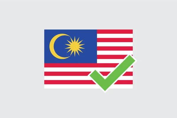 Banderas 4Mp Half Tick Malaysia Malasia — Archivo Imágenes Vectoriales