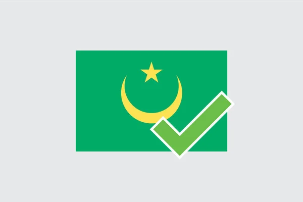Vlaggen 4Mp Half Tick Mauritanië Mauritanië — Stockvector