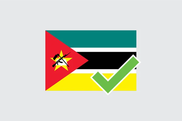 Banderas 4Mp Half Tick Mozambique Mozambique — Vector de stock