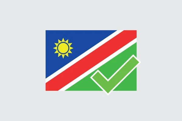 Vlaggen 4Mp Half Tick Namibië Namibië — Stockvector