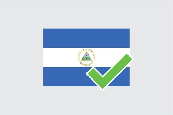 Flags 4Mp Half Tick Nicaragua Nikaragua — Stockový vektor